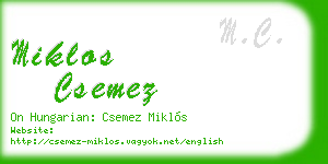 miklos csemez business card